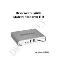 Matrox Monarch HD Reviewer`s Guide