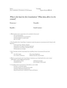 HW #2 Study Guide: U.S. Constitution