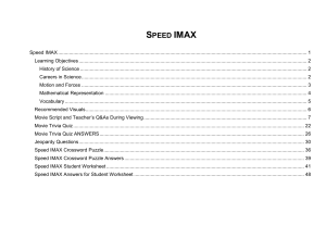 Speed IMAX Crossword Puzzle Answers