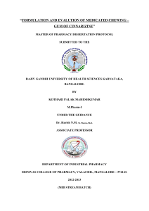 formulation and evalution of medicated chewing gum of