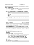 Study Guide - Earth`s Atmosphere