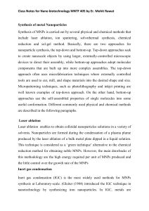 Synthesis of metal nanoparticles