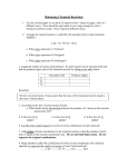 Balancing Chemical Reactions