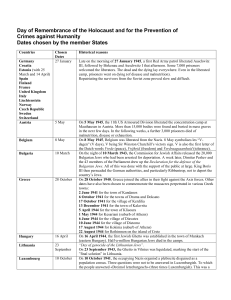Journées de la mémoire : Dates choisies par les Etats membres