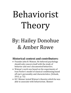 Behaviorist Theory