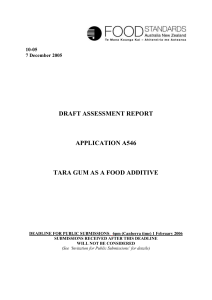 draft assessment report application a546 tara gum as a food additive