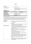 SYLLABUS COURSE TITLE Biochemistry Faculty/Institute Faculty of