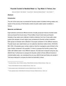 Fluoride content of bottled water Vs