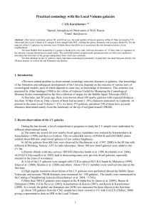 Practical cosmology with the Local Volume galaxies