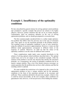 Example 1. Insufficiency of the optimality conditions