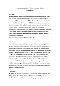 A recessive mutations in INS gene in neonatal diabetes A Case