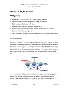 Lesson 5: Light waves