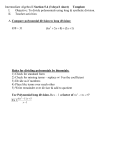Algebra I Quiz 1