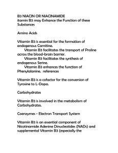 B3 NIACIN OR NIACINAMIDE