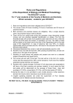 Rules and Regulations of the Department of Biology and Medical