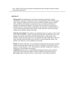 Title - Study of the role of per operative peritoneal lavage with super