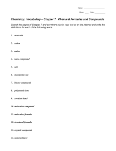 Vocabulary: "Chemical Bonding"