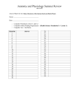 Anatomy and Physiology Summer Review HO2/EMT Answer Sheet