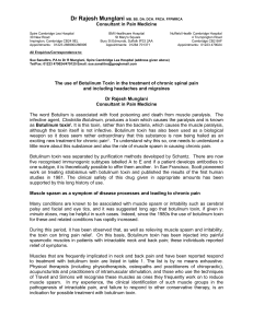 The use of botulinum toxin in the treatment of chronic spinal pain