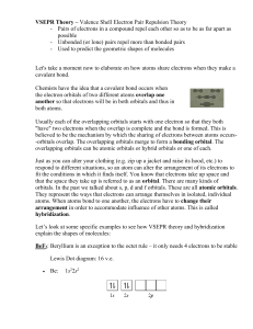 Honors VSEPR and Hybridization Notes