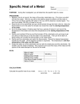 Specific Heat of a Metal