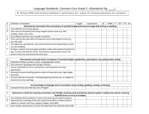 Language Standards: Common Core Grade 2 –(Standards Fig