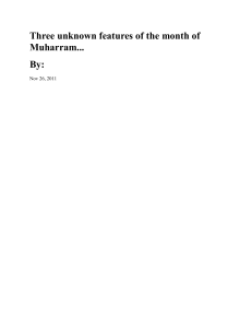 Three unknown features of the month of Muharram... | Questions on