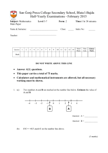 2011 Non-Calculator - San Gorg Preca College