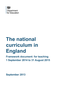 The National Curriculum - Alvanley Primary School