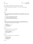 PART I: Multiple Choice/Fill-In