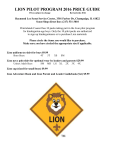 Lion Pilot Program Price List