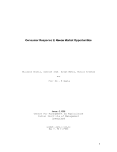 Consumer Response to Green Market Opportunities