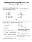 1999 Advanced Placement Chemistry Exam Section I: Multiple