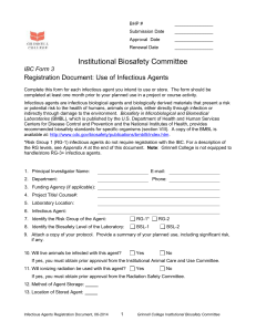 IBC Form 3 - Infectious Agents