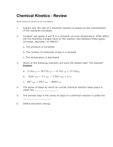 Chemical Kinetics - Review