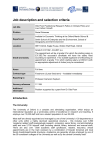 Job description and selection criteria