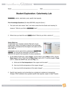 Calorimetry Lab