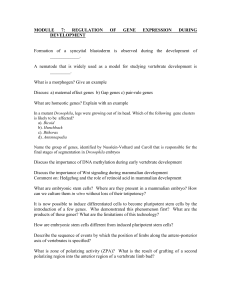 MODULE 7: REGULATION OF GENE EXPRESSION DURING