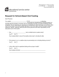 Request for School-Based Oral Feeding