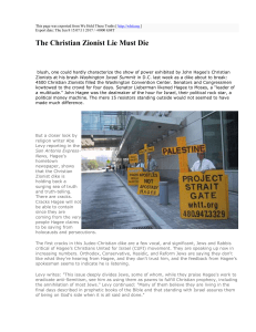 The Christian Zionist Lie Must Die