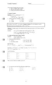 I. Imaginary Numbers - hrsbstaff.ednet.ns.ca