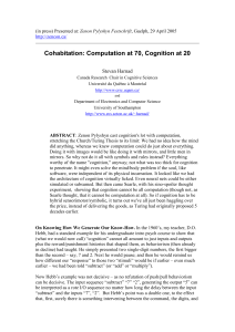 Cohabitation: Computation at 70, Cognition at 20