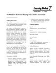 1 Probabilistic Decision-Making and Climate Assessment 1 Activity