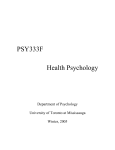 Health Psychology - University of Toronto Mississauga