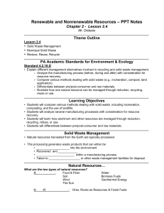 Renewable and Nonrenewable Resources – PPT Notes