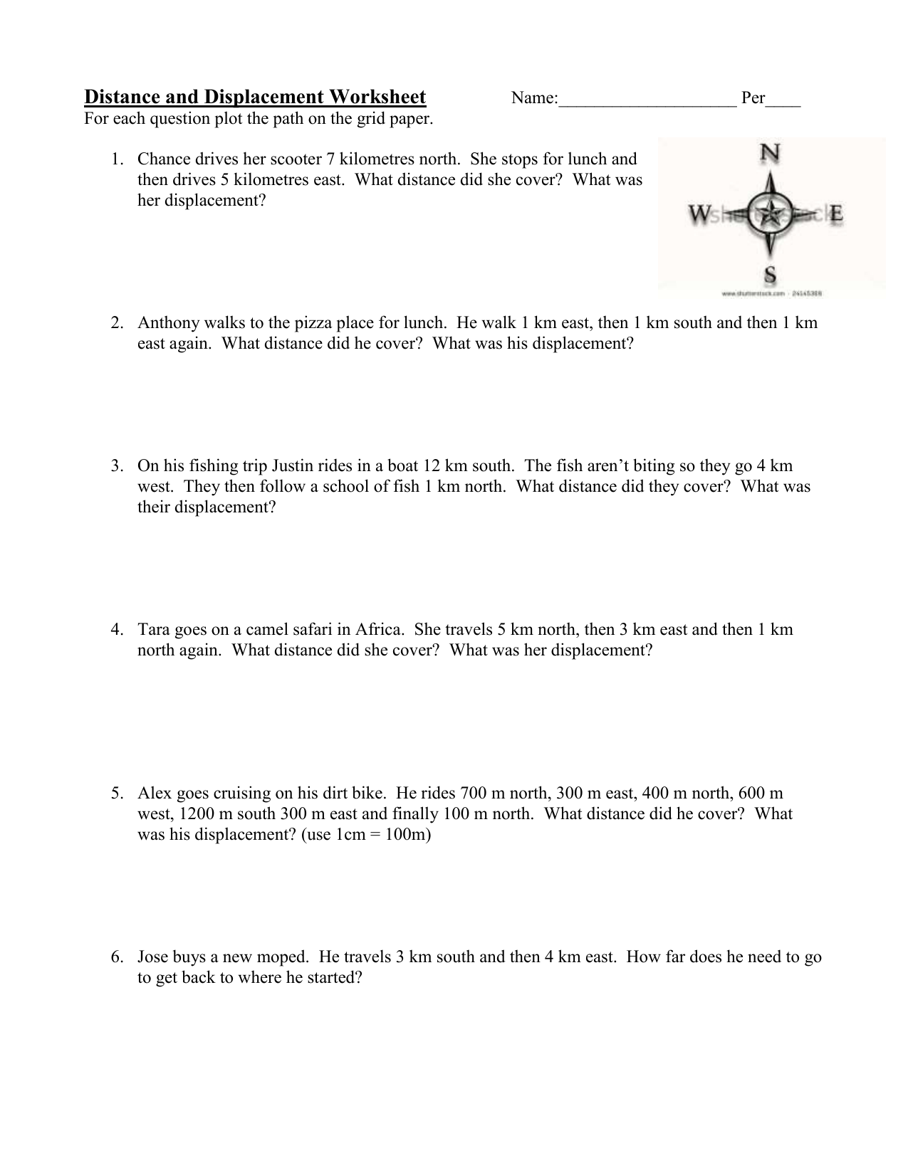 Worksheets Distance And Displacement Worksheet With Answers distance and displacement liberty union