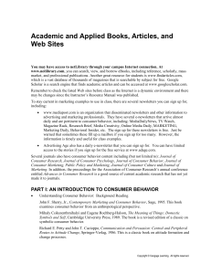 Part I: An Introduction to Consumer Behavior