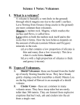 Science 1 Notes: Volcanoes