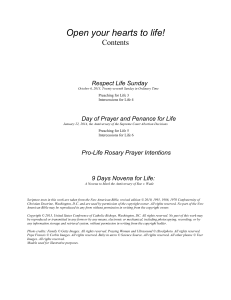 Respect Life Sunday - United States Conference of Catholic Bishops