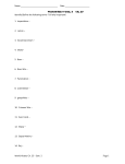 Name Date World History Sem. 2 Ch. 27 Identify/Define the following